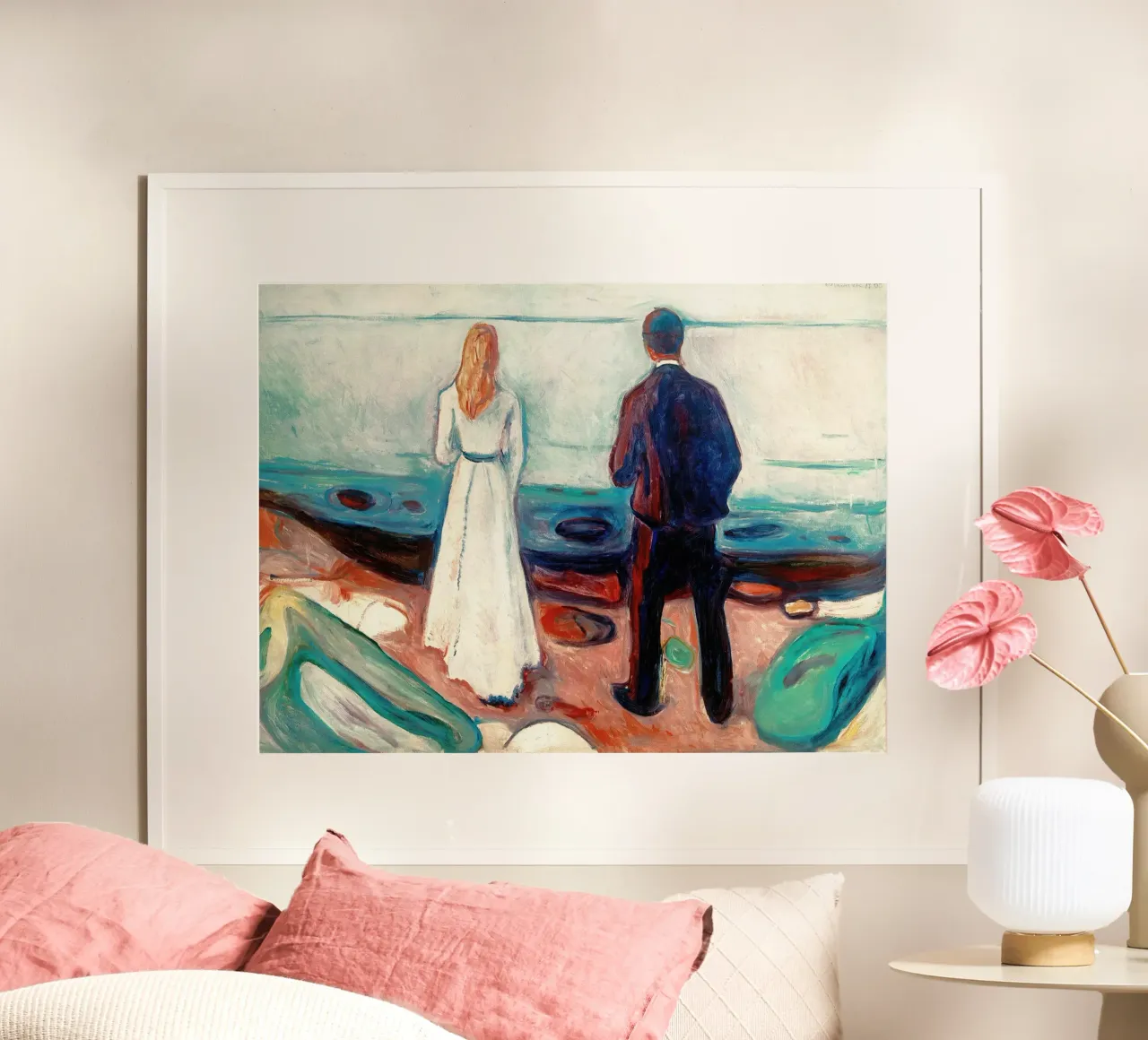 Dos seres humanos. Los Solitarios de Edvard Munch poster de Slowlylow
