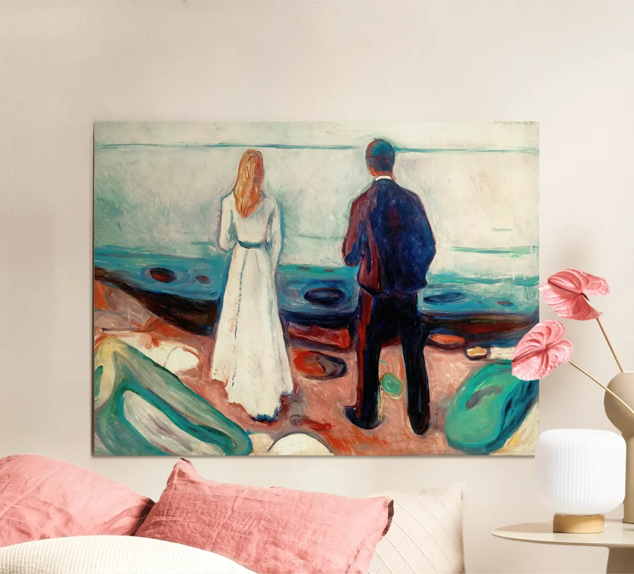 Dos seres humanos. Los Solitarios de Edvard Munch poster de Slowlylow