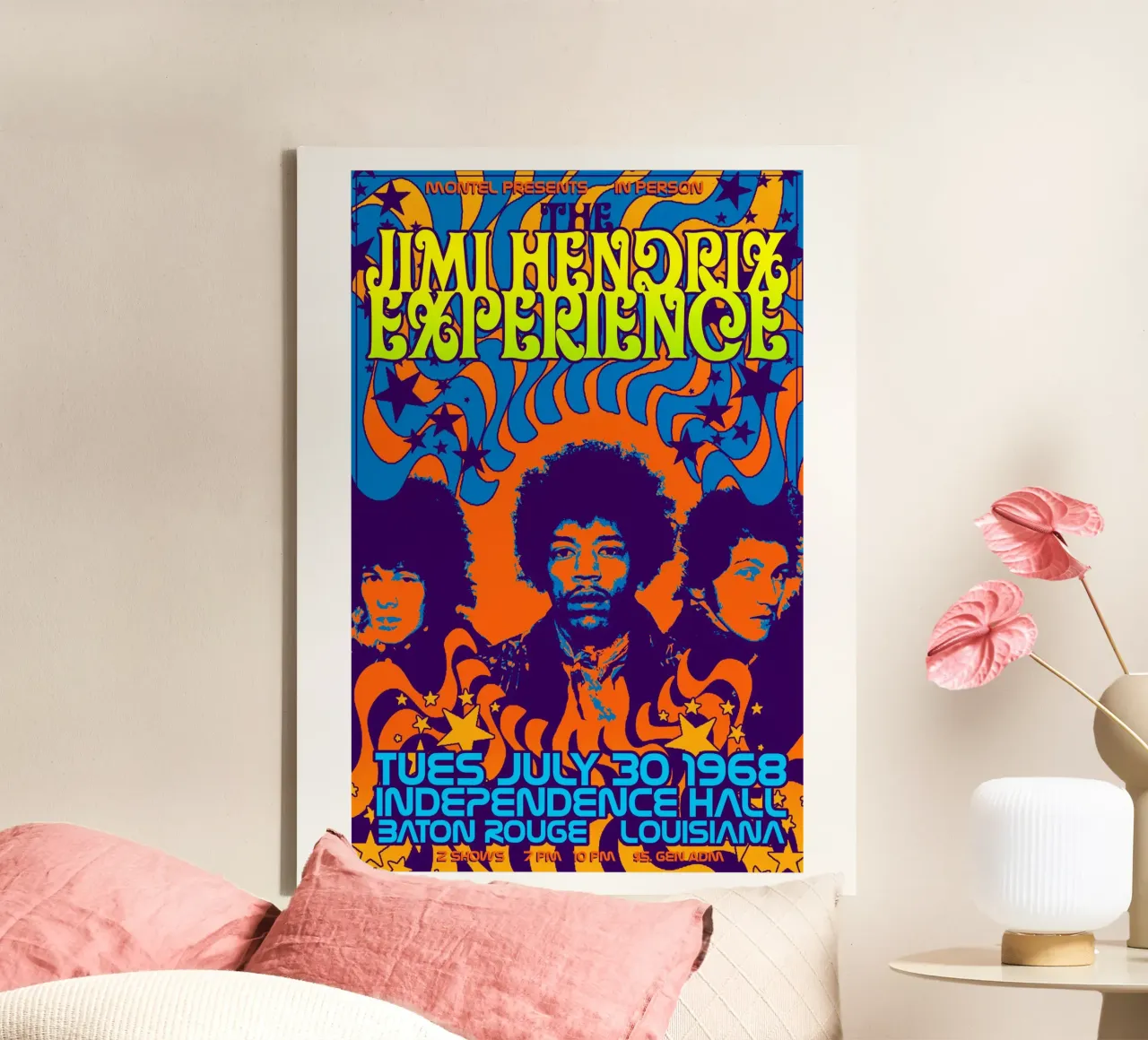 Jimi Hendrix Experience tela con Cornice a cassetta da leguesdreams