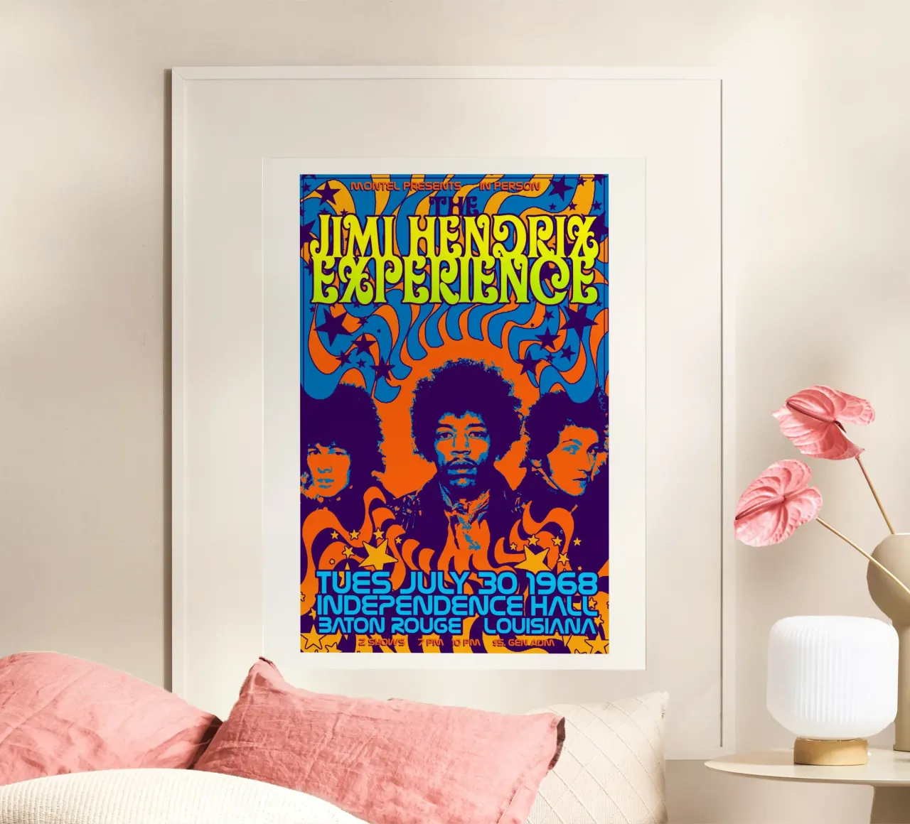Jimi Hendrix Experience poster con telaio in legno da leguesdreams