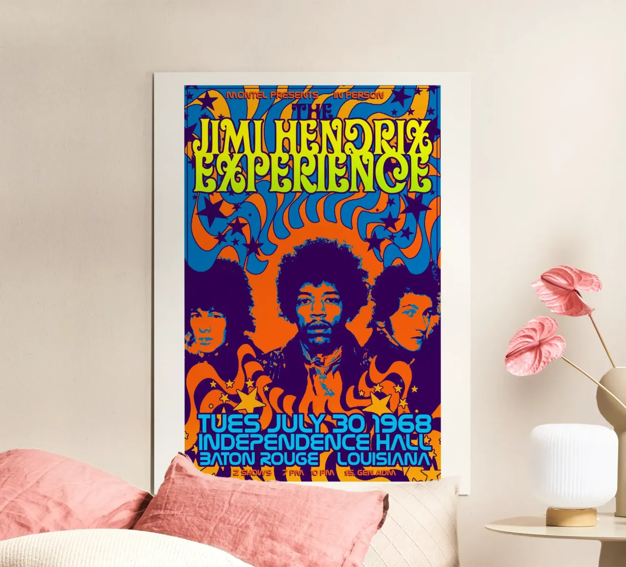 Jimi Hendrix Experience poster con telaio in legno da leguesdreams