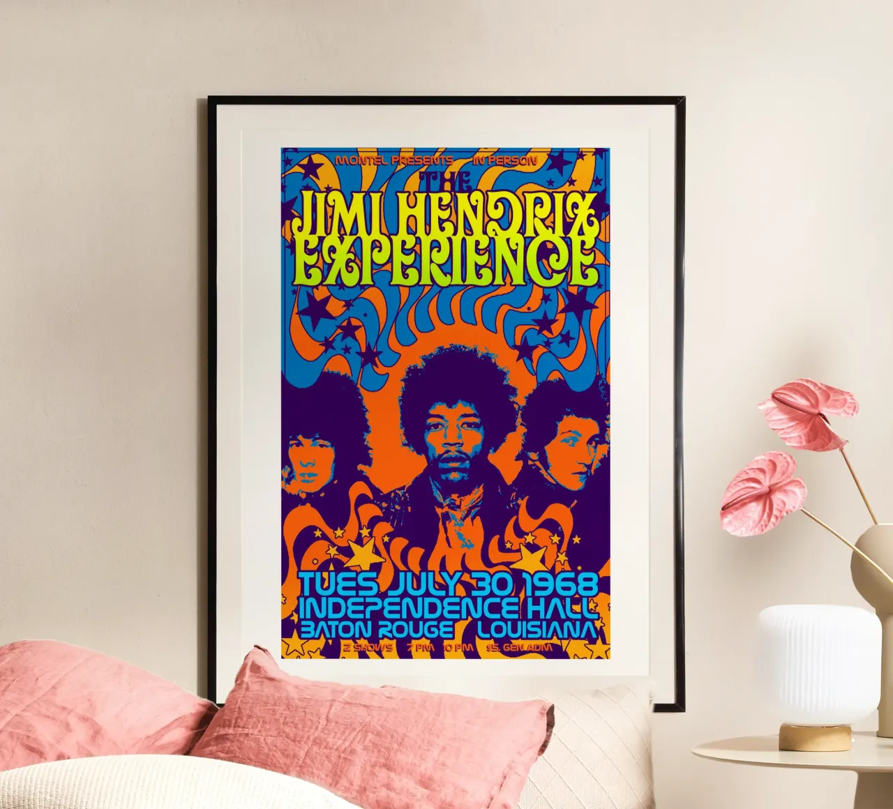 Jimi Hendrix Experience poster con telaio in legno da leguesdreams