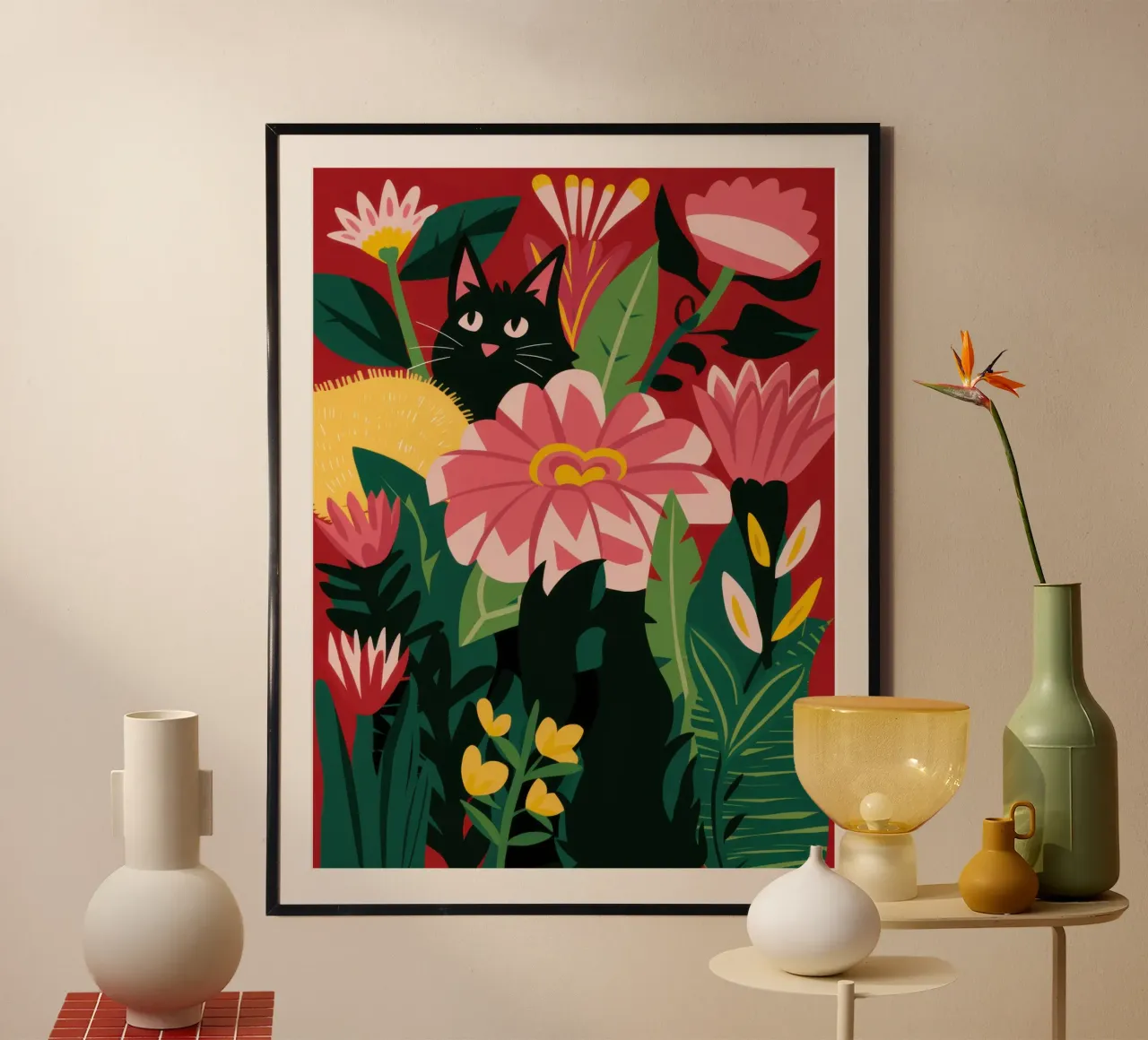 Mistero floreale felino poster da Sure Paint