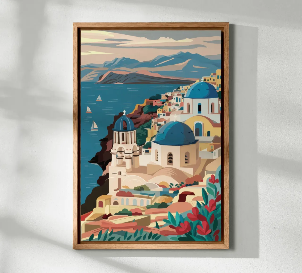 Aegean Village Dreams canvas with Floater frame by Sure Paint