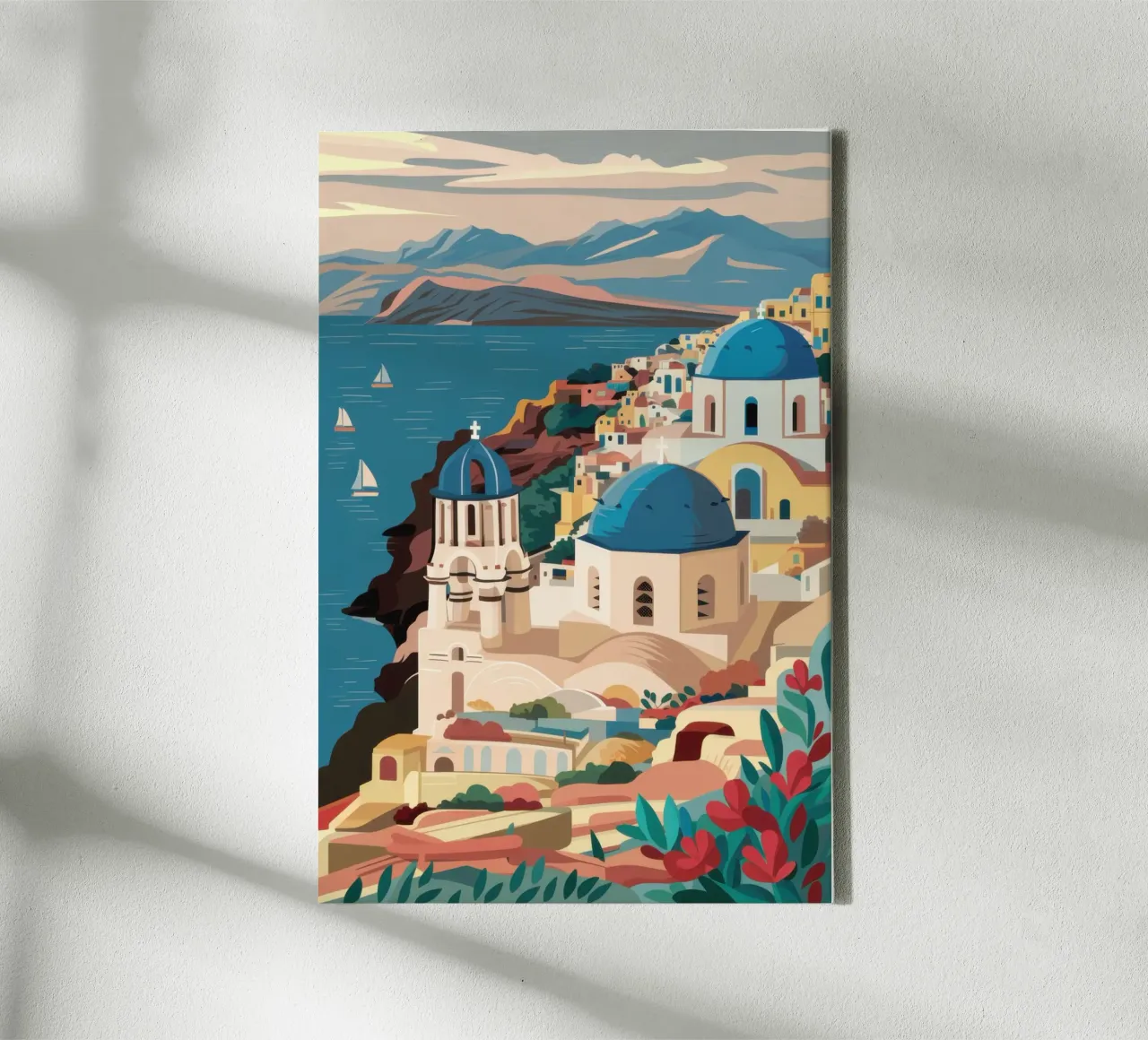Aegean Village Dreams canvas with Floater frame by Sure Paint