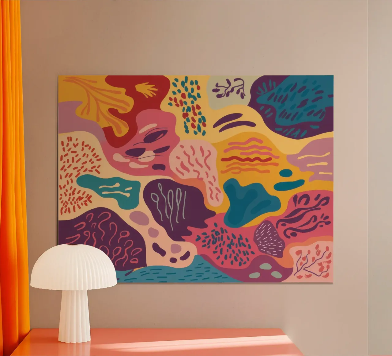 Danza astratta del corallo poster da Sure Paint