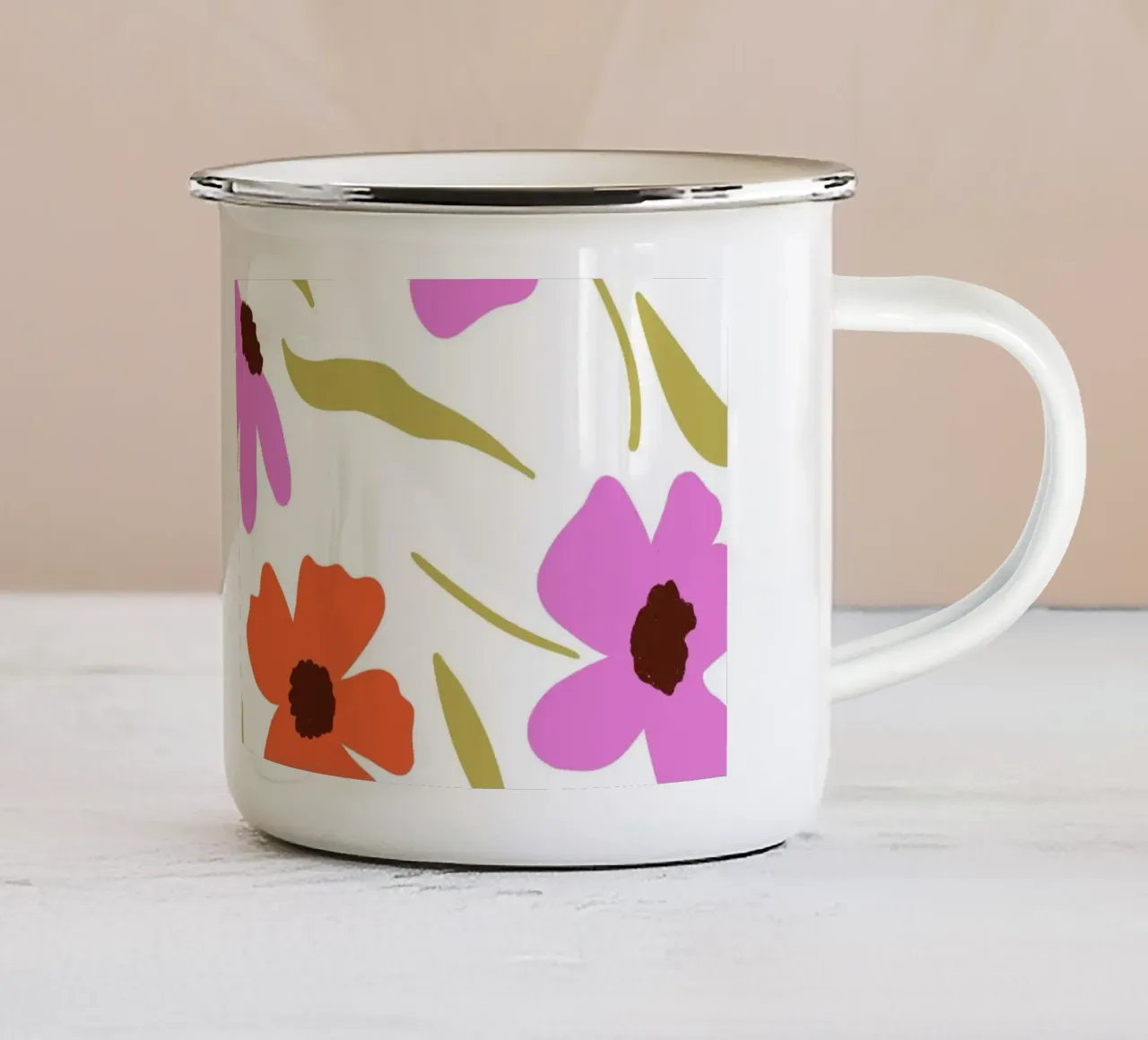 allegre fioriture tazza in smalto da nicigabrieldesigns