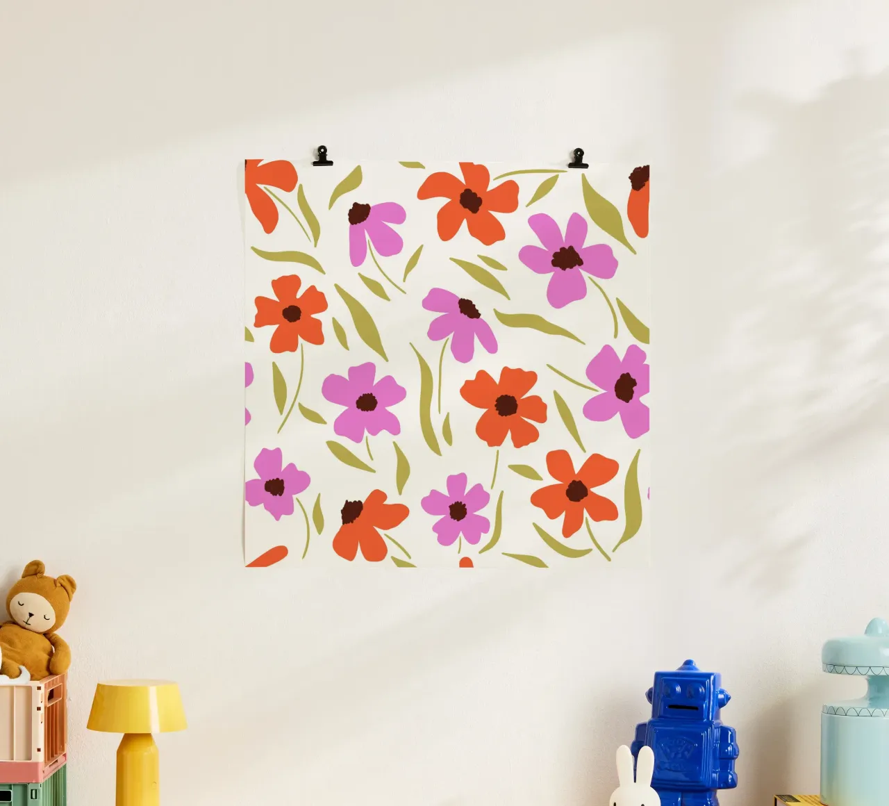 allegre fioriture poster con telaio in alluminio da nicigabrieldesigns