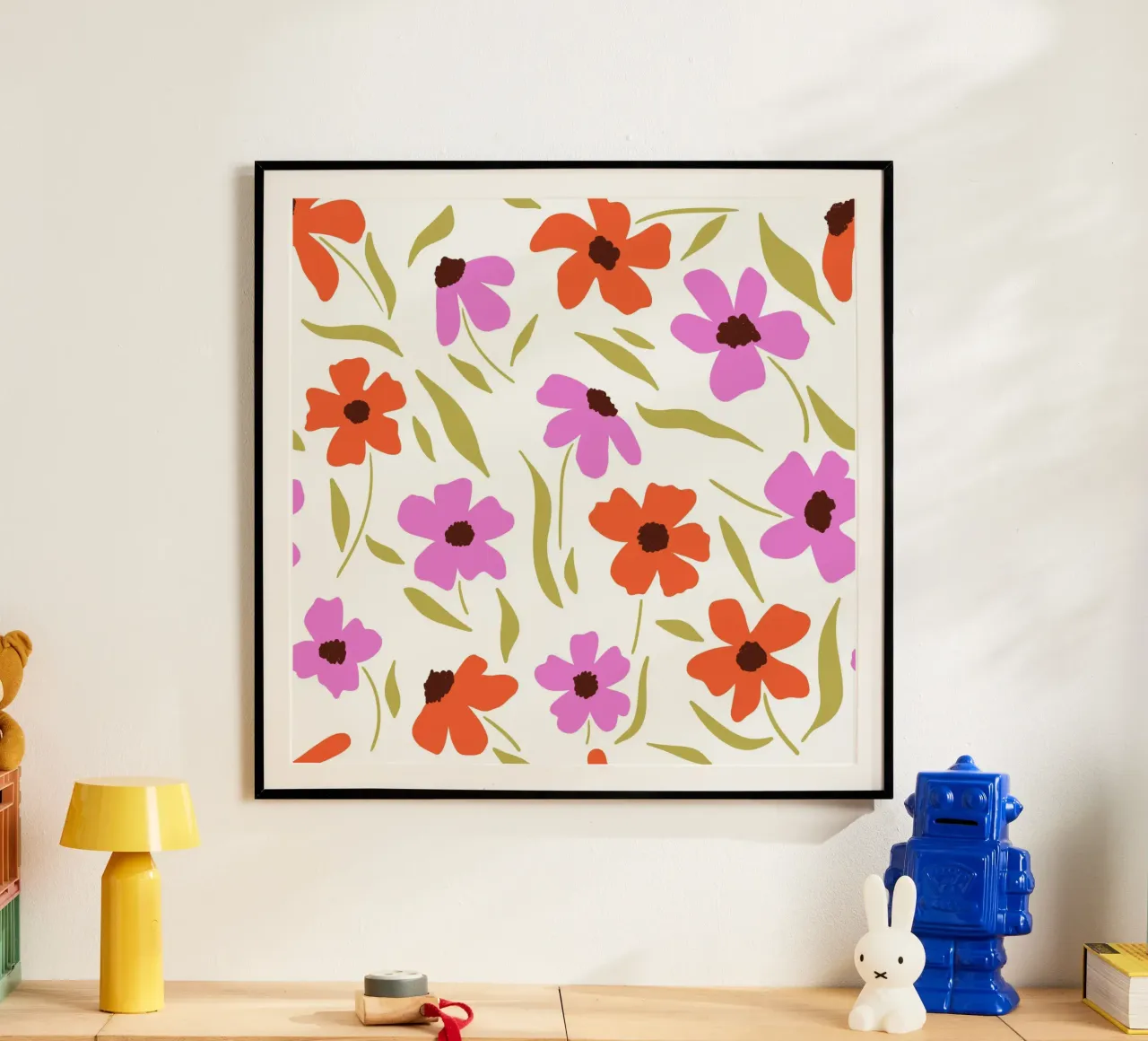 allegre fioriture poster con telaio in alluminio da nicigabrieldesigns