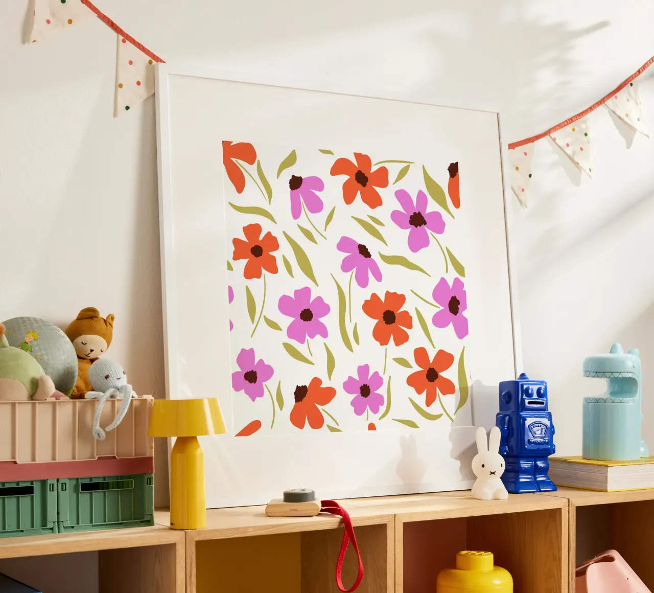 allegre fioriture poster con telaio in alluminio da nicigabrieldesigns