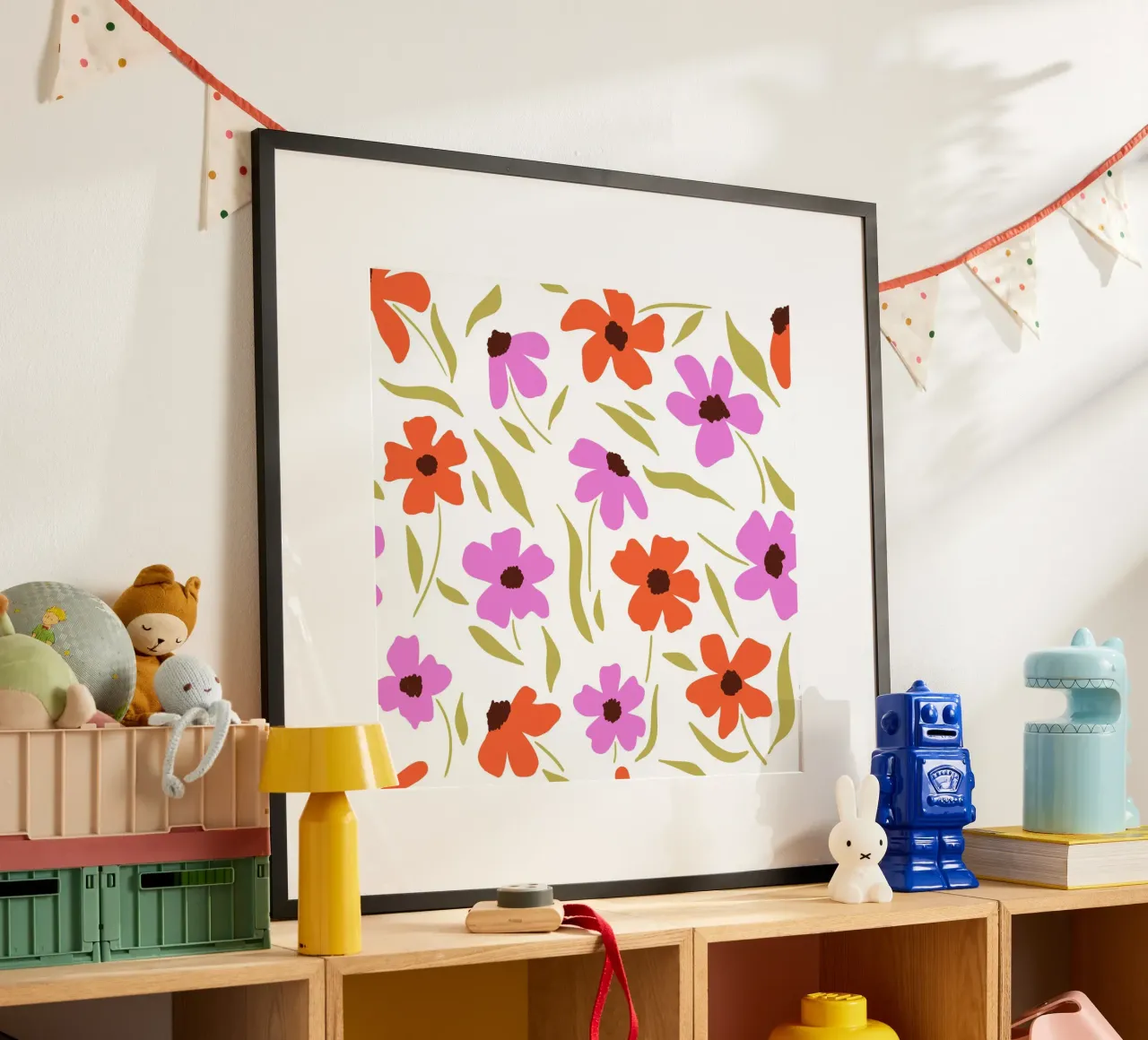 allegre fioriture poster con telaio in alluminio da nicigabrieldesigns