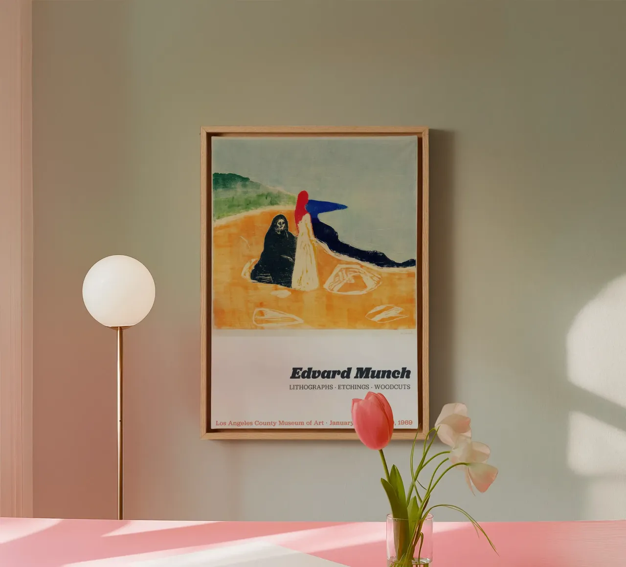Edvard Munch - Two Women on the Shore canvas with Floater frame by Slowlylow