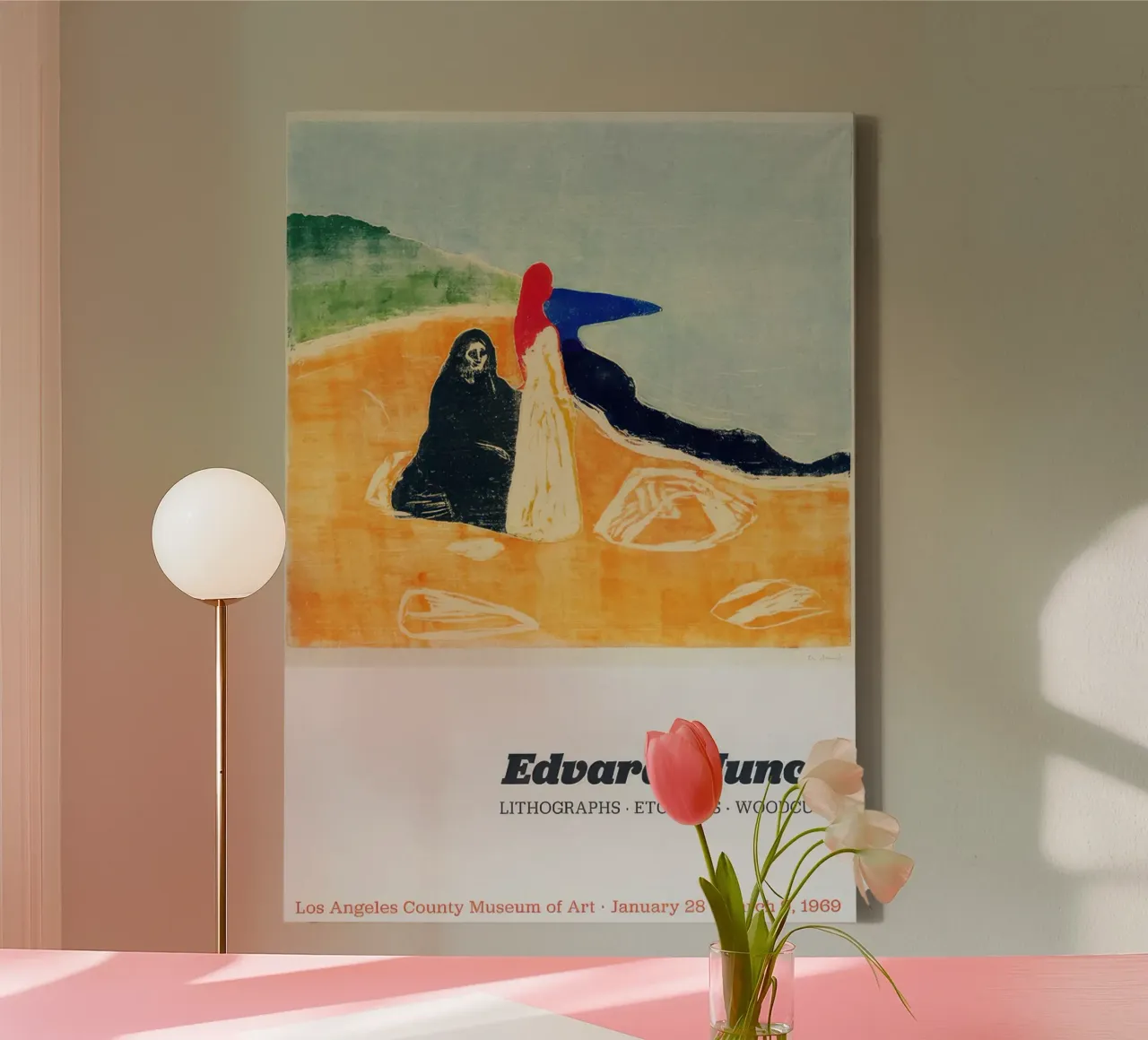 Edvard Munch - Two Women on the Shore canvas with Floater frame by Slowlylow
