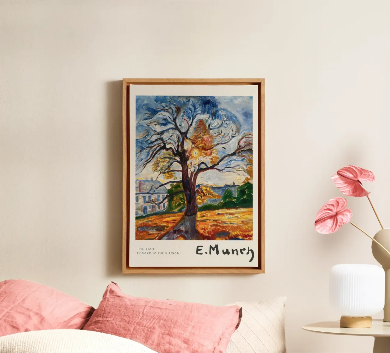 La quercia di Edvard Munch tela con Cornice a cassetta da Slowlylow