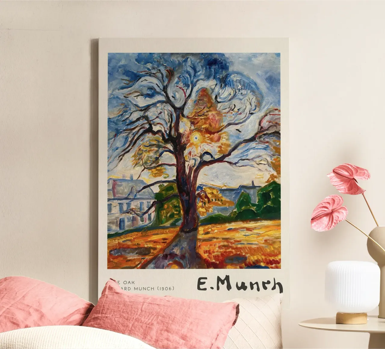 La quercia di Edvard Munch tela con Cornice a cassetta da Slowlylow