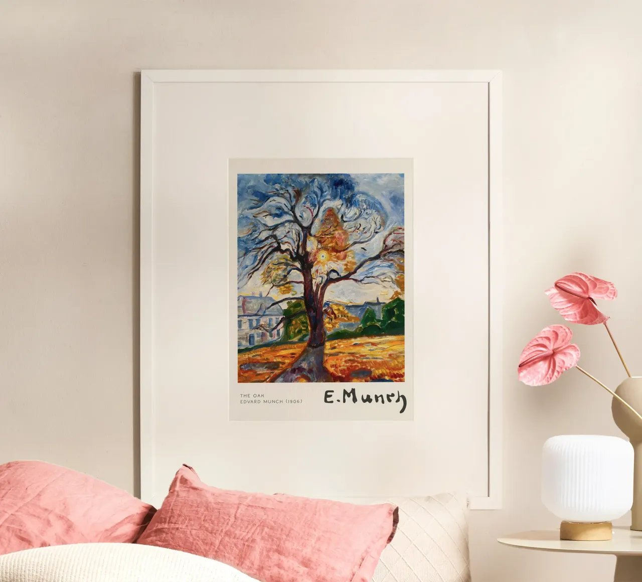 La quercia di Edvard Munch poster con telaio in legno da Slowlylow