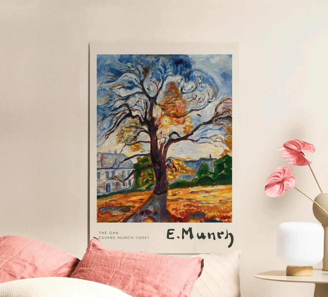 La quercia di Edvard Munch poster con telaio in legno da Slowlylow
