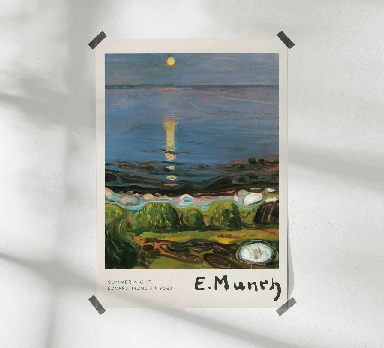 Notte d'estate di Edvard Munch poster da Slowlylow