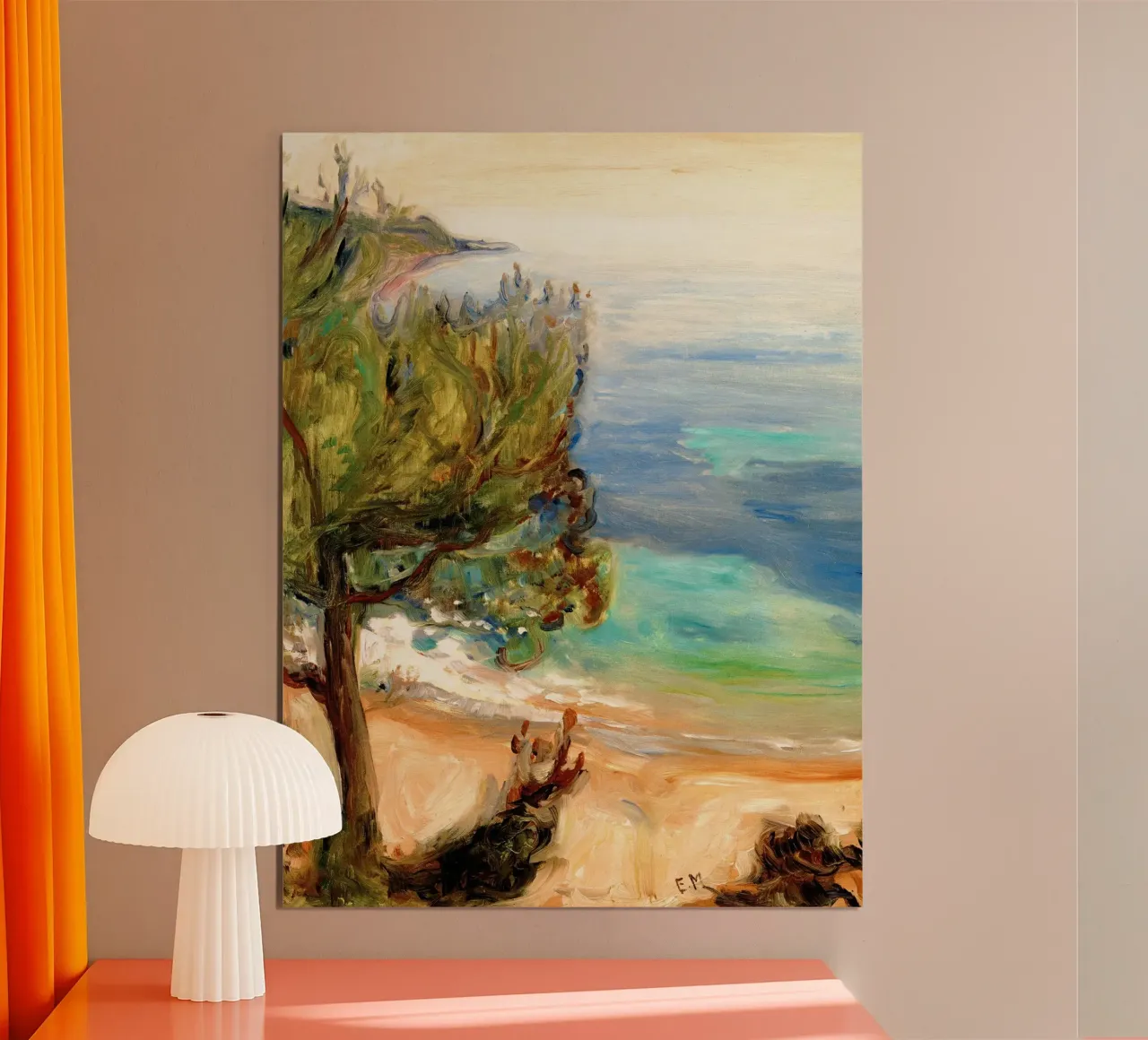 Paesaggio vicino a Nizza di Edvard Munch poster da Slowlylow