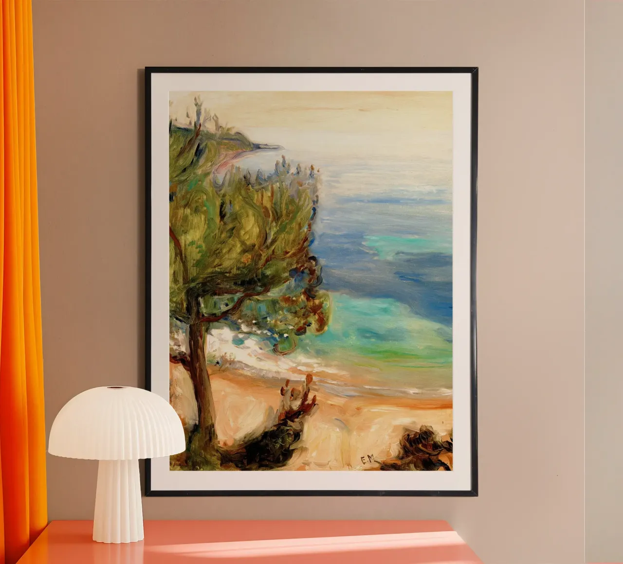 Paesaggio vicino a Nizza di Edvard Munch poster da Slowlylow