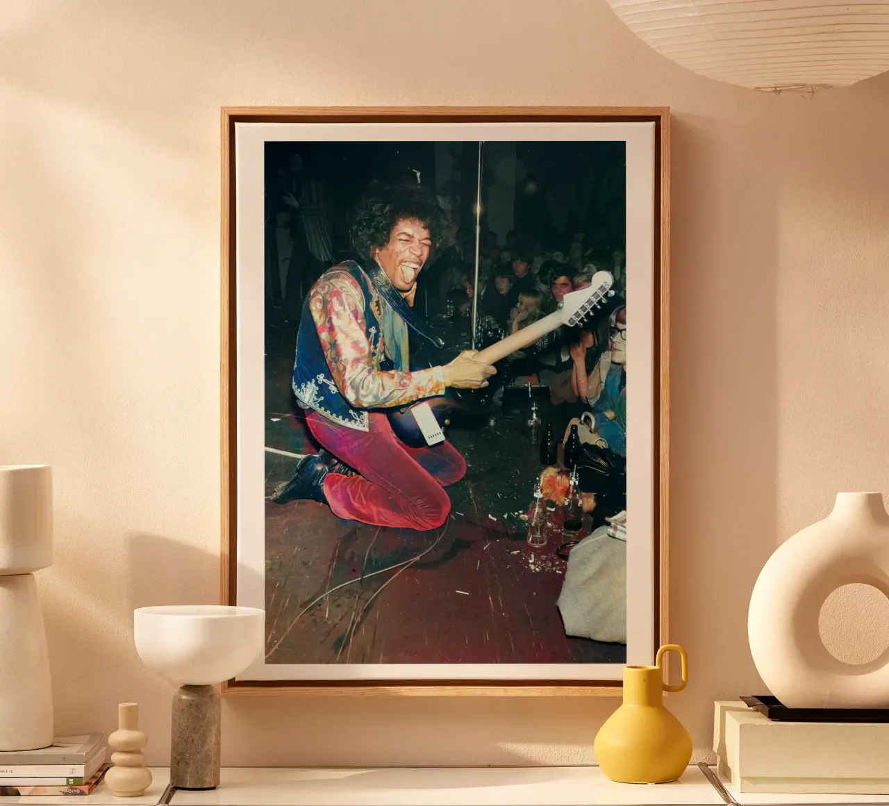 Ritratto d'epoca del concerto di Jimi Hendrix tela con Cornice a cassetta da leguesdreams