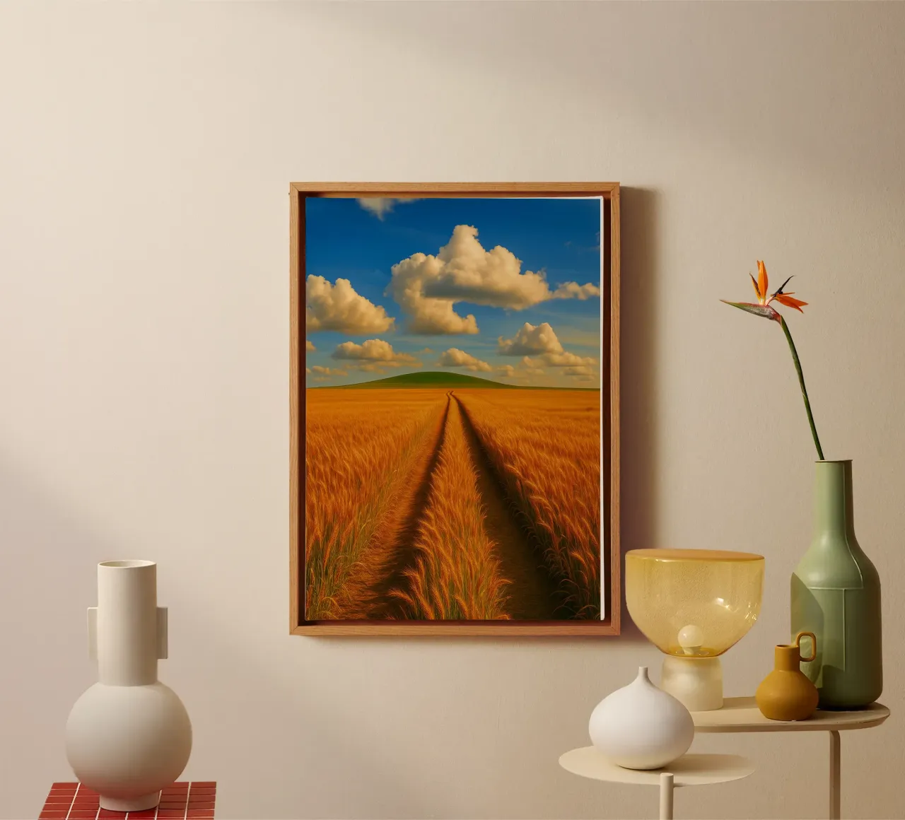weide natuur panorama canvas met Baklijst van chinerei