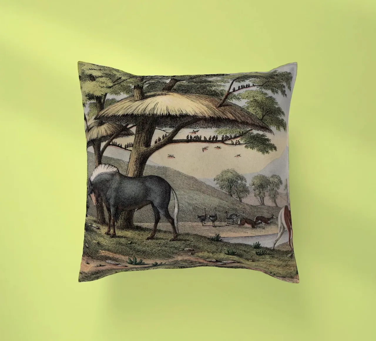 Vintage Kolb 10 Tafel 38 Gnu cuscino da Vintage Print Collection