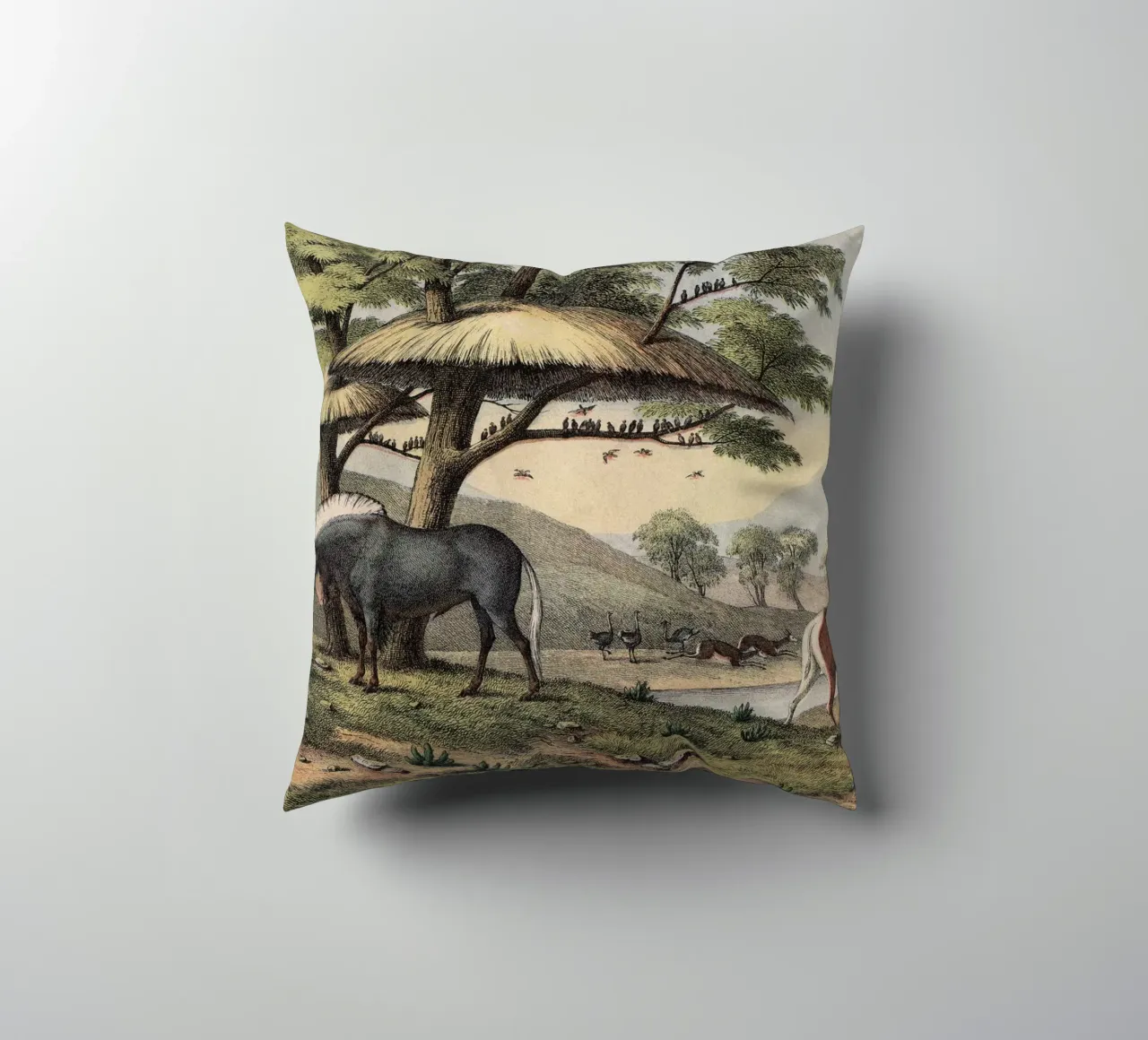 Vintage Kolb 10 Tafel 38 Gnu cuscino da Vintage Print Collection