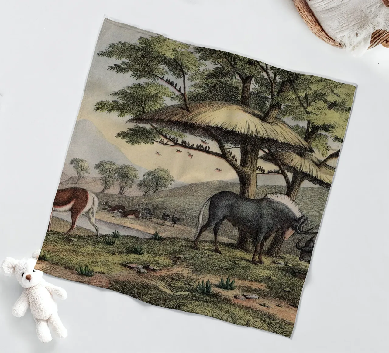 Vintage Kolb 10 Tafel 38 Gnu coperta in pile da Vintage Print Collection