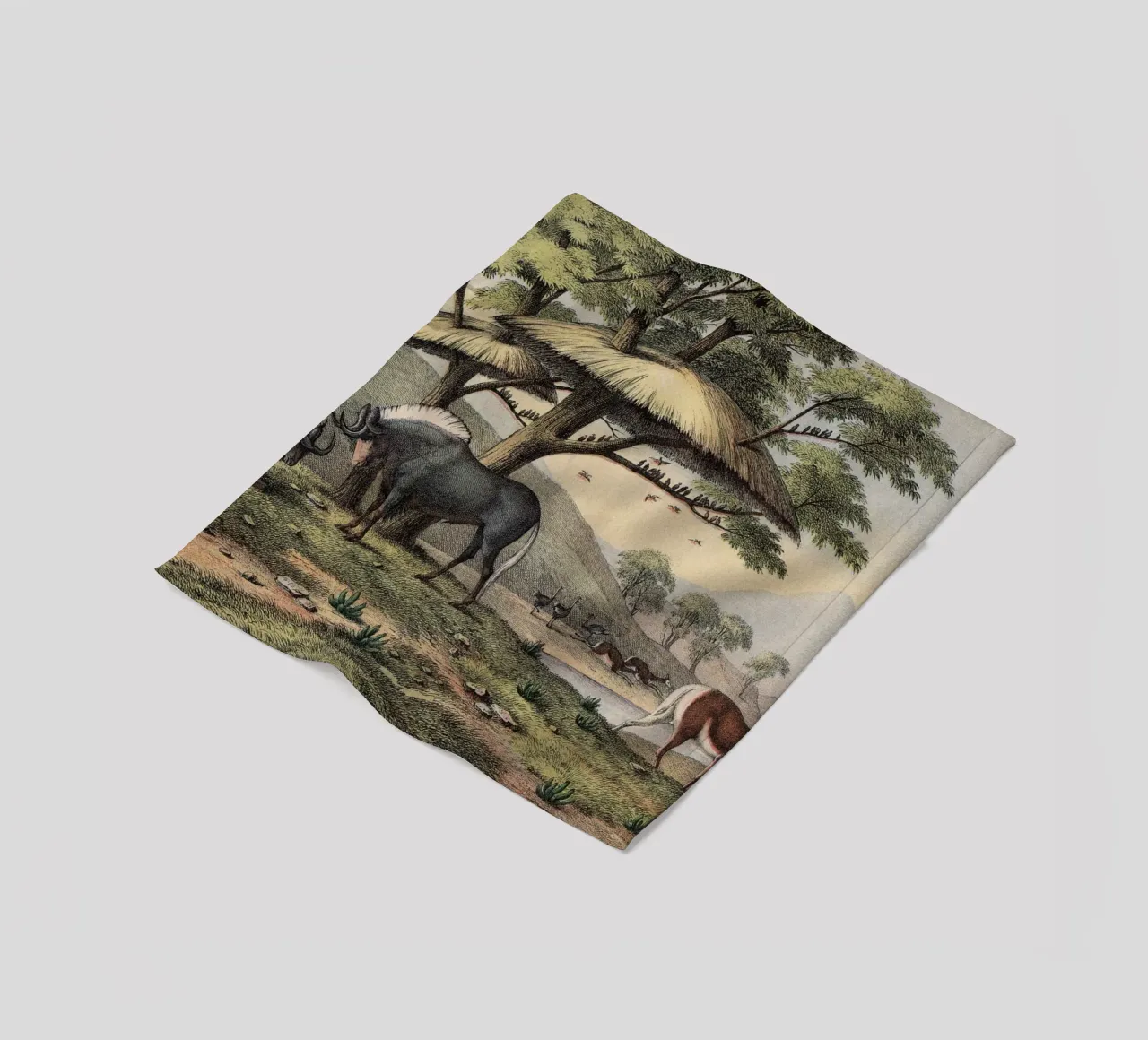 Vintage Kolb 10 Tafel 38 Gnu coperta in pile da Vintage Print Collection