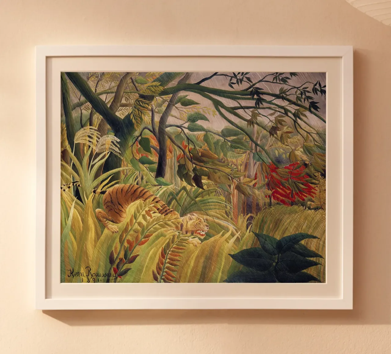 Tigre dans une tempête tropicale (1891) - Henri Rousseau poster de Classic Art Prints