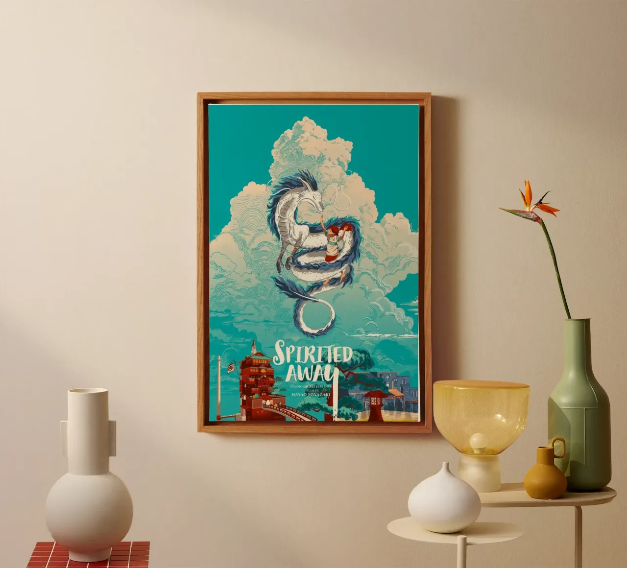 Chihiro Spirite Weg Klassieker canvas met Baklijst van skurtow