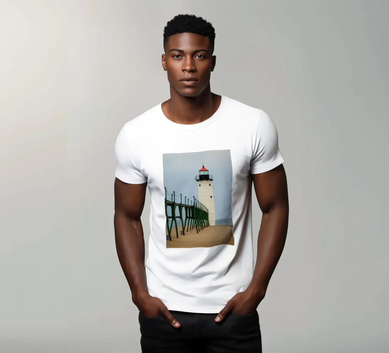 Faro Nautico Spiaggia natura panorama t-shirt da chinerei