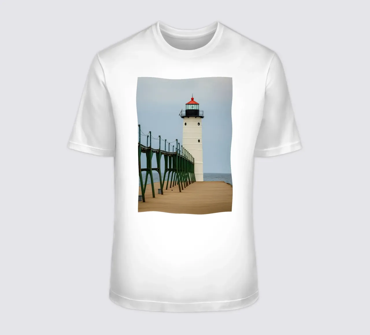 Faro Nautico Spiaggia natura panorama t-shirt da chinerei