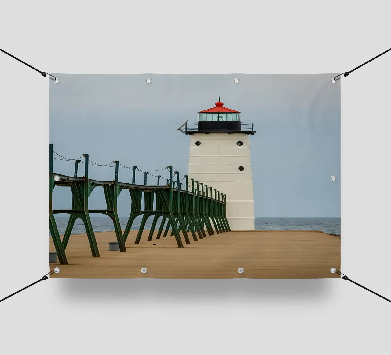 Faro Nautico Spiaggia natura panorama telo in pvc da chinerei