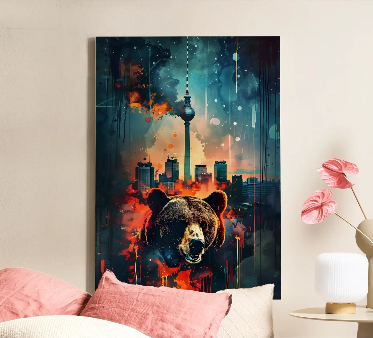 Orso di Berlino torre televisiva arte mistica e fantasy tela con Cornice a cassetta da WILD ART