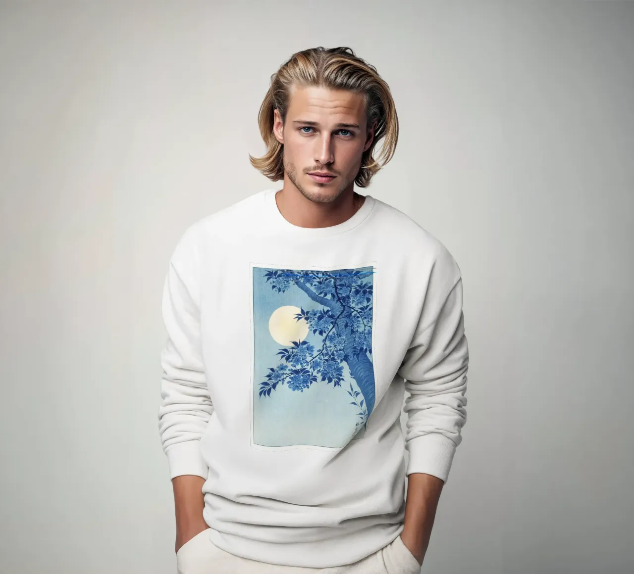 Ciliegio in fiore in una notte di luna (1932 circa) - Ohara Koso felpa da Jolie Prints