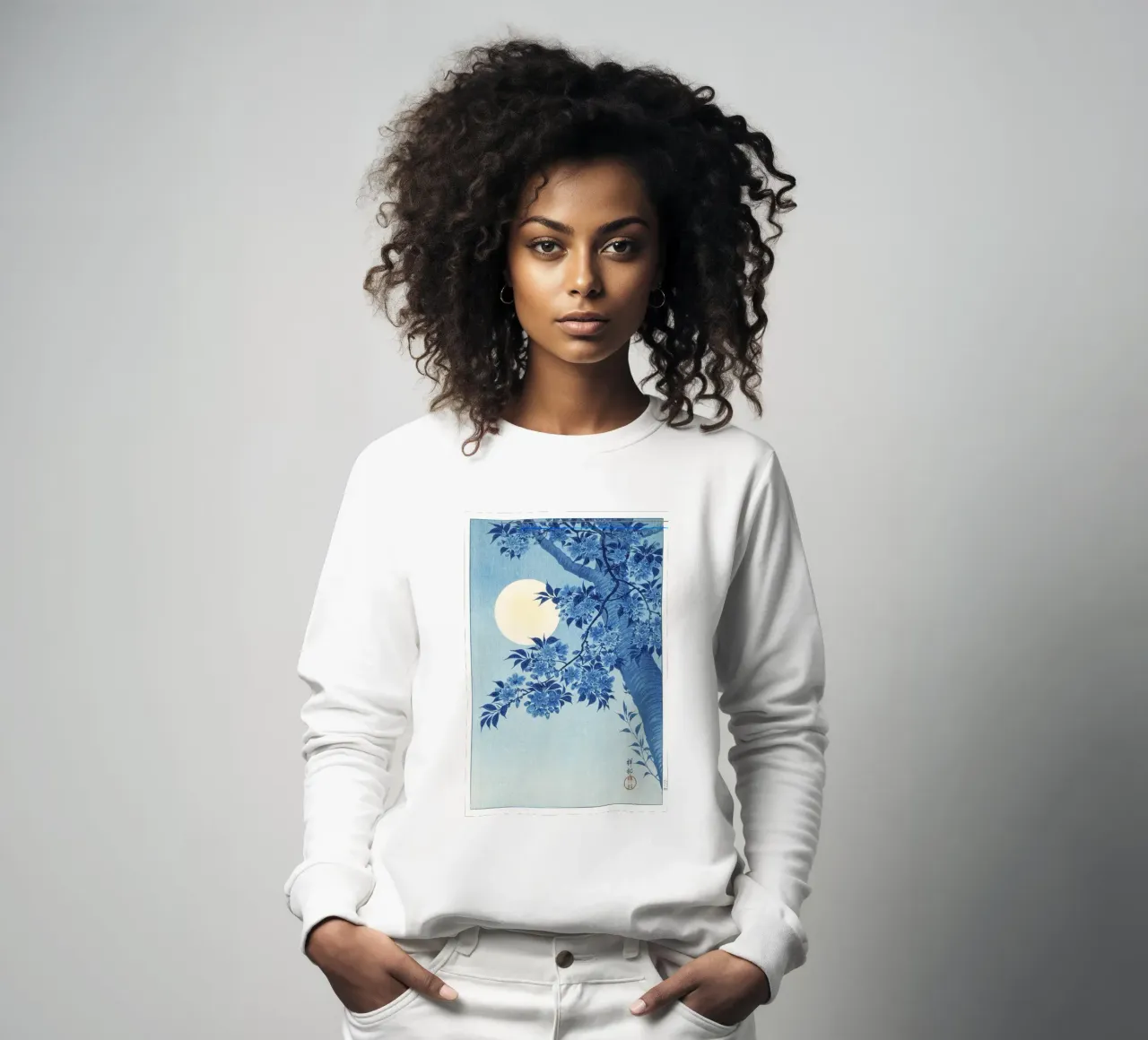 Ciliegio in fiore in una notte di luna (1932 circa) - Ohara Koso felpa da Jolie Prints
