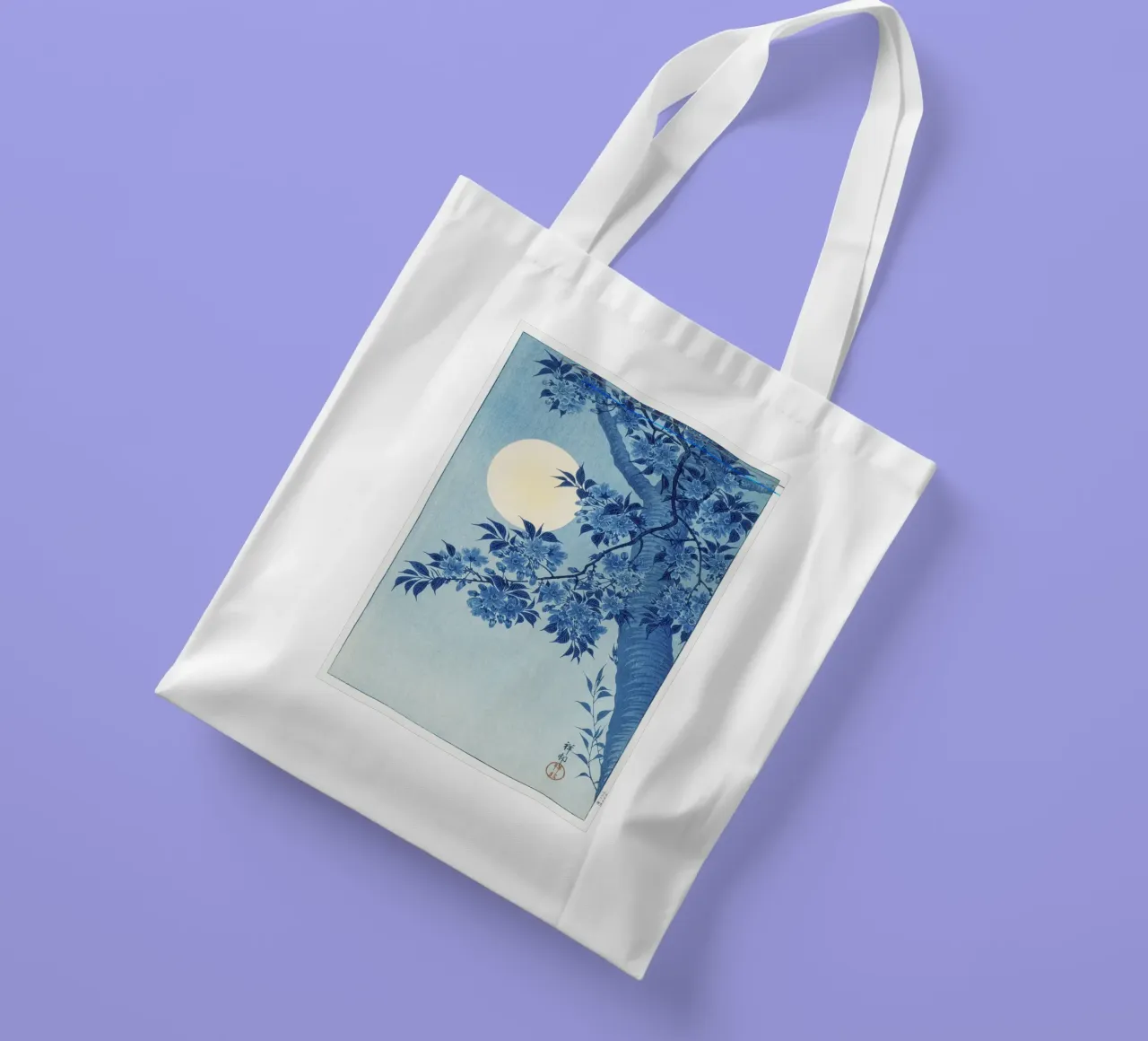 Ciliegio in fiore in una notte di luna (1932 circa) - Ohara Koso borsa in juta da Jolie Prints