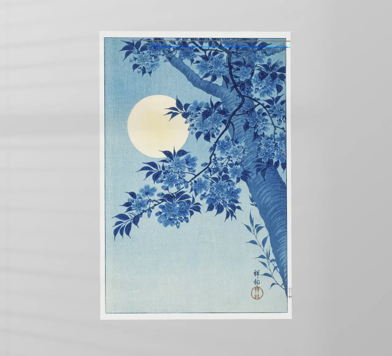 Ciliegio in fiore in una notte di luna (1932 circa) - Ohara Koso pellicola backlit da Jolie Prints