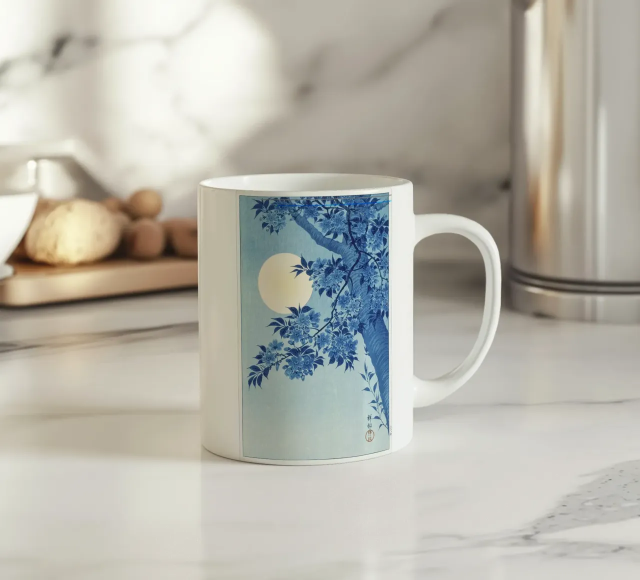 Ciliegio in fiore in una notte di luna (1932 circa) - Ohara Koso tazza in ceramica da Jolie Prints