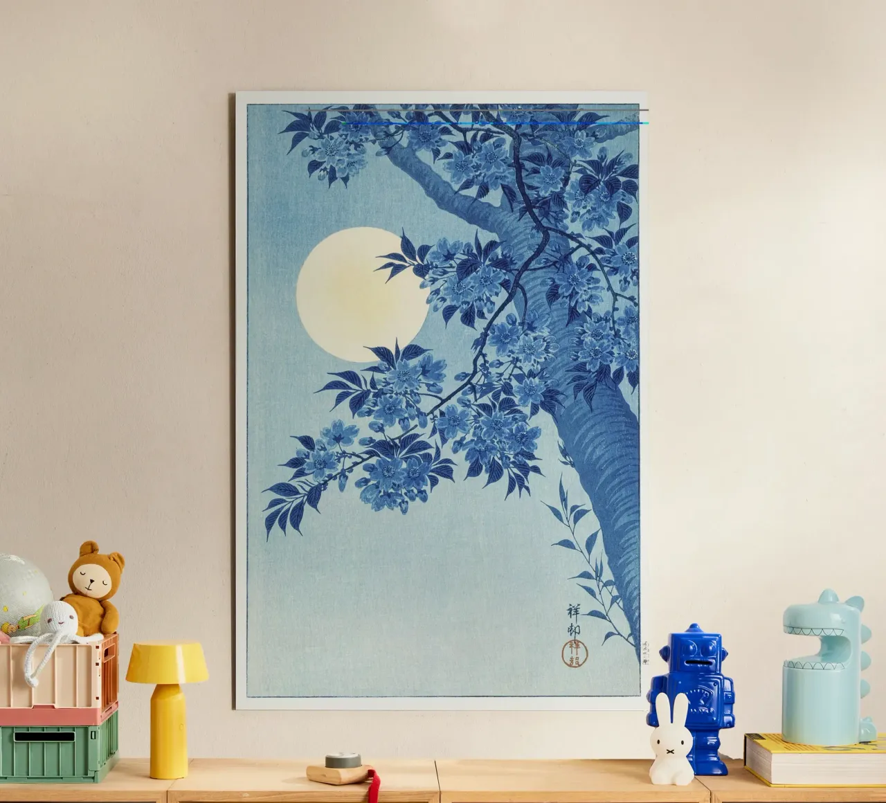 Ciliegio in fiore in una notte di luna (1932 circa) - Ohara Koso alluminio dibond da Jolie Prints