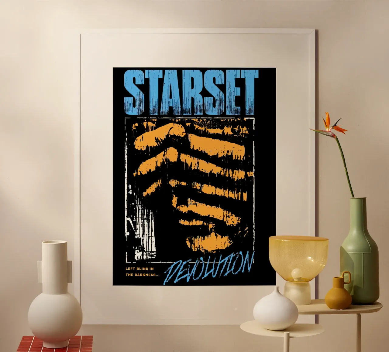 DEVOLUTION STARSET poster con telaio in alluminio da andrea boceli