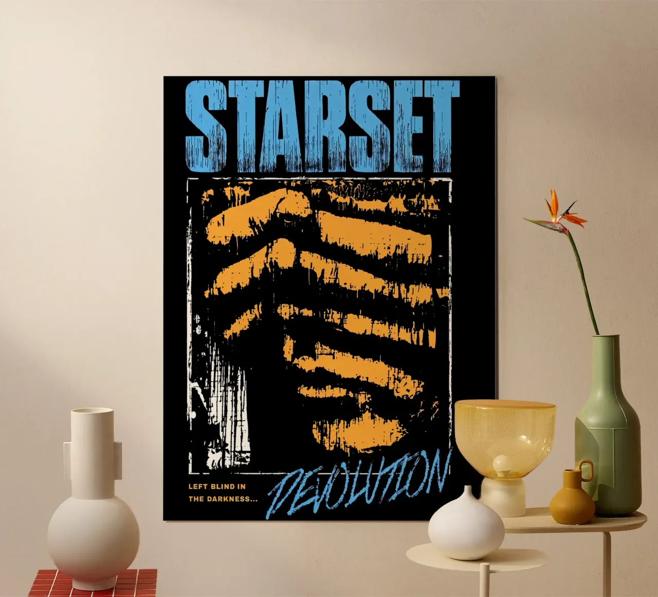 DEVOLUTION STARSET poster con telaio in alluminio da andrea boceli
