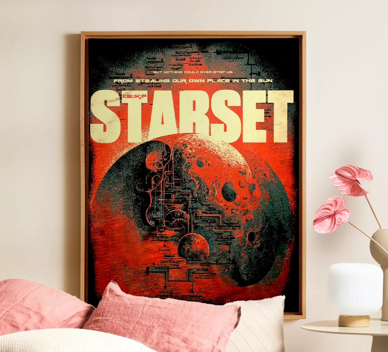 STARSET È INIZIATO tela con Cornice a cassetta da andrea boceli