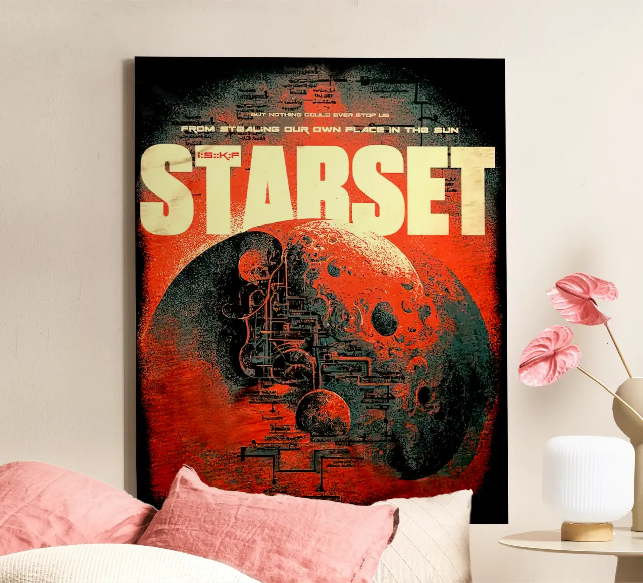 STARSET È INIZIATO tela con Cornice a cassetta da andrea boceli