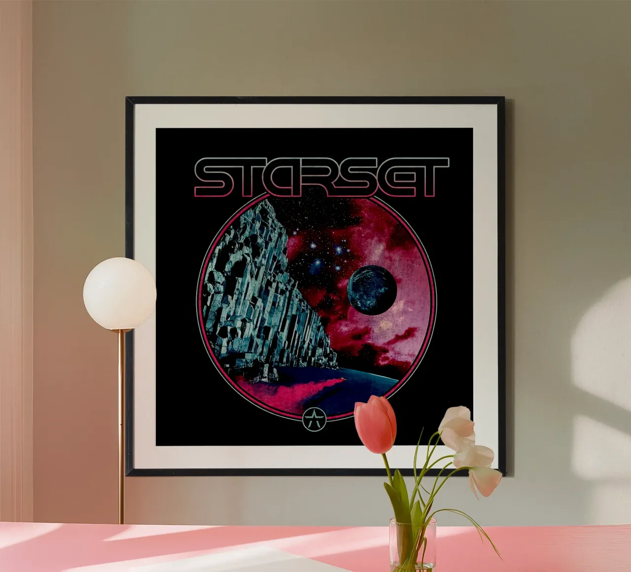 CORSA ALLO SPAZIO DI STARSET poster con telaio in alluminio da andrea boceli