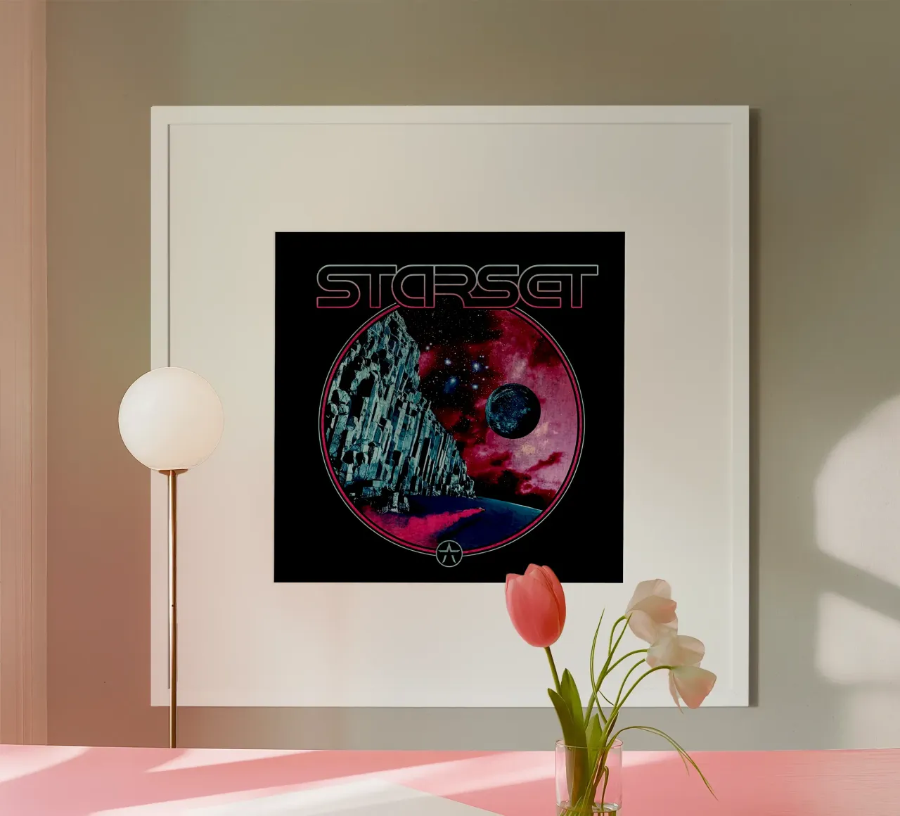 CORSA ALLO SPAZIO DI STARSET poster con telaio in alluminio da andrea boceli