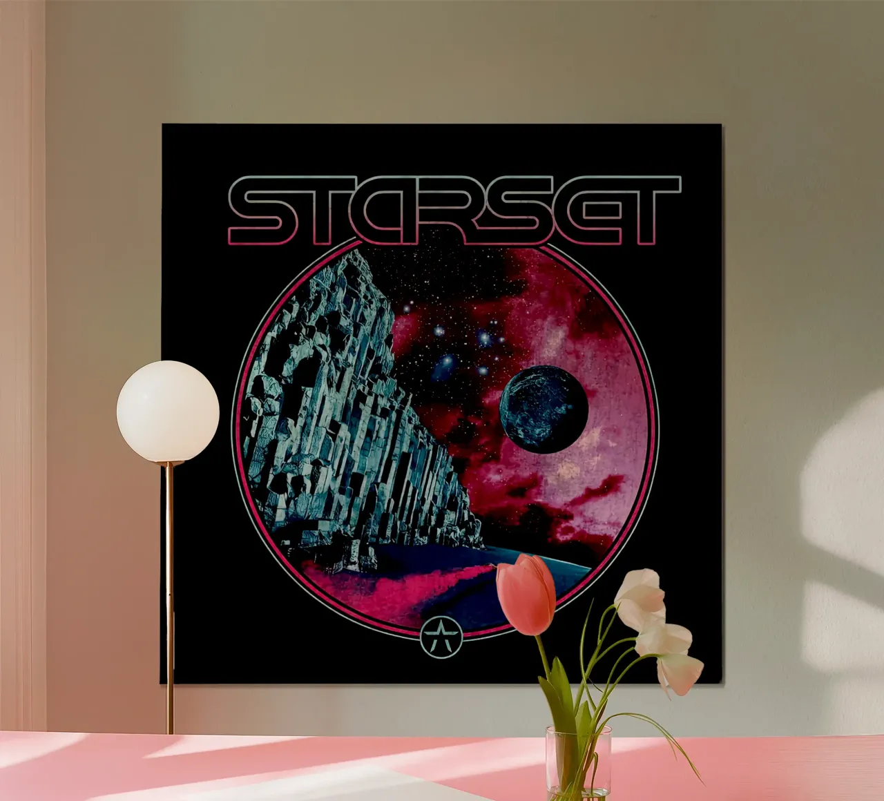 CORSA ALLO SPAZIO DI STARSET poster con telaio in alluminio da andrea boceli