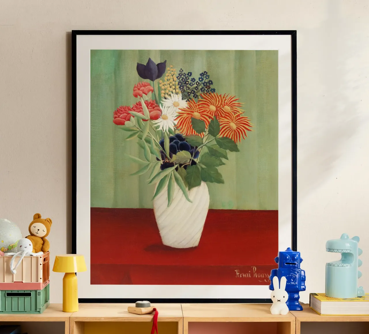 Bouquet di fiori con astri cinesi Tokyos- Henri Rousseau poster da Jolie Prints